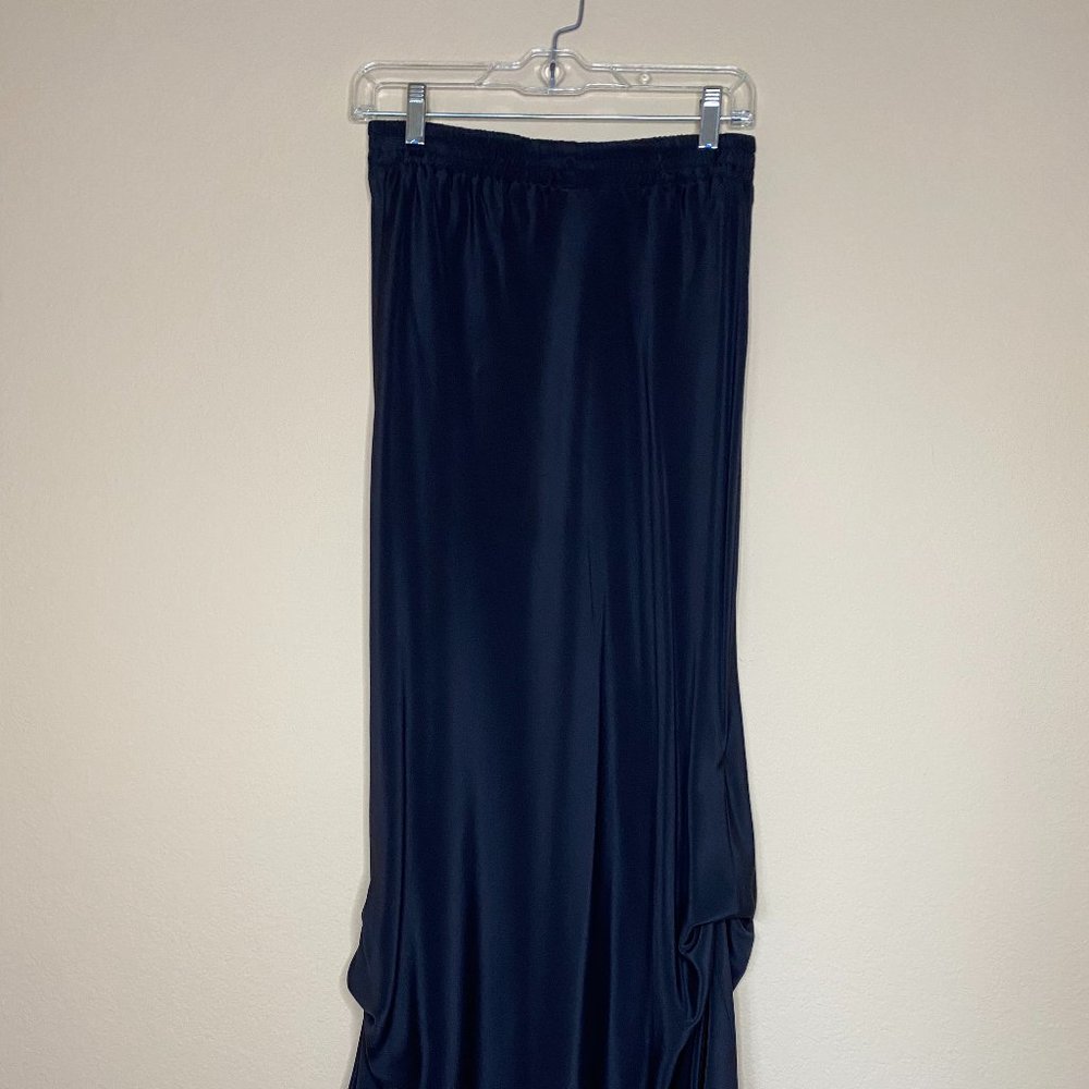 yasuko silk long draped skirt